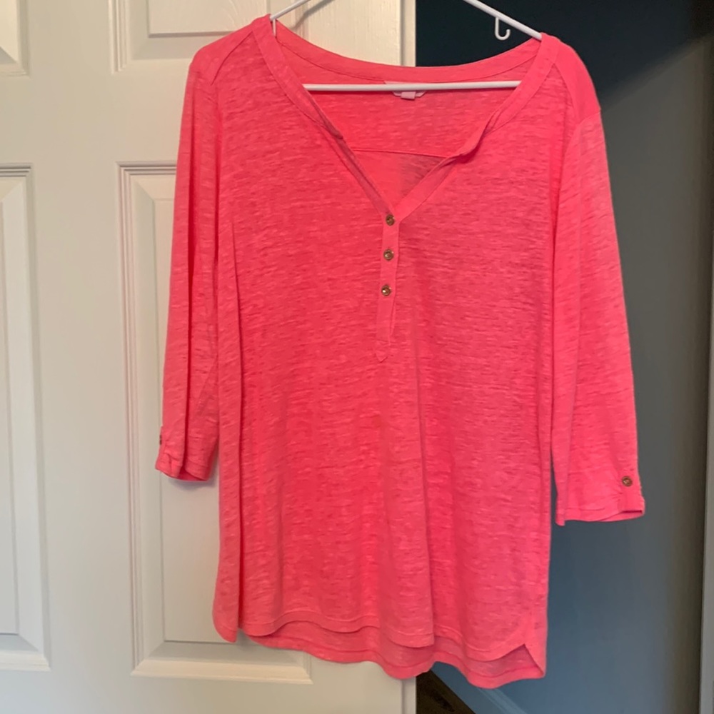Lilly Pulitzer pink blouse size large